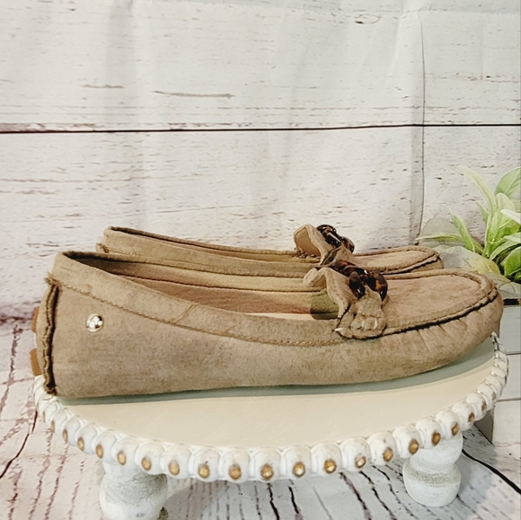 AK Anne Klein iFlex AKSILVEE Tan Fabric Moccasin Flat Loafer Shoe Size 7 - Picture 3 of 10